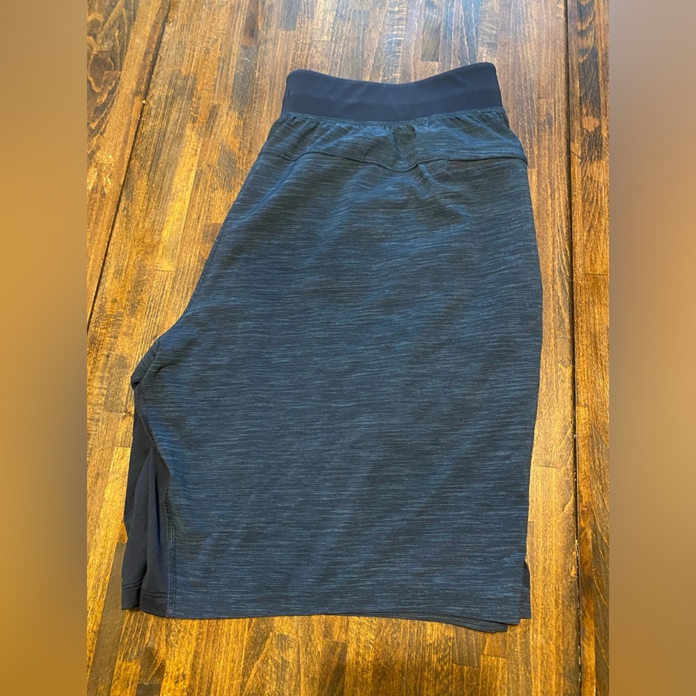Lululemon Mens T.H.E. Linerless Training Performance Shorts Size M Navy Gym Run